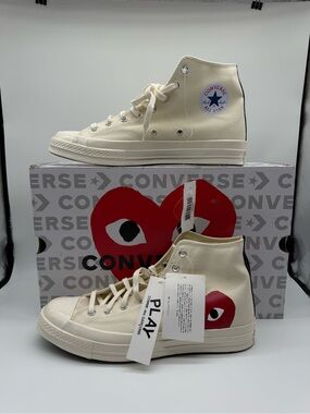 Converse x CDG PLAY Chuck 70 High Milk White 150205C Men’s Size 11/Women’s Sz 13